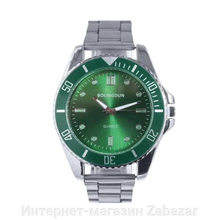 Часы наручные кварцевые мужские "Bolingdun", d-4.5 см, зелёные от компании Интернет-магазин Zabazar - фото 1
