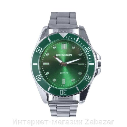 Часы наручные кварцевые мужские "Bolingdun", d-4.5 см, зелёные
