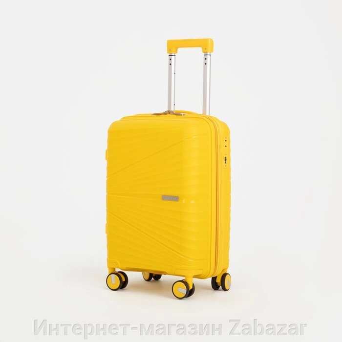 Чемодан малый 20", отдел на молнии, кодовый замок, цвет жёлтый от компании Интернет-магазин Zabazar - фото 1