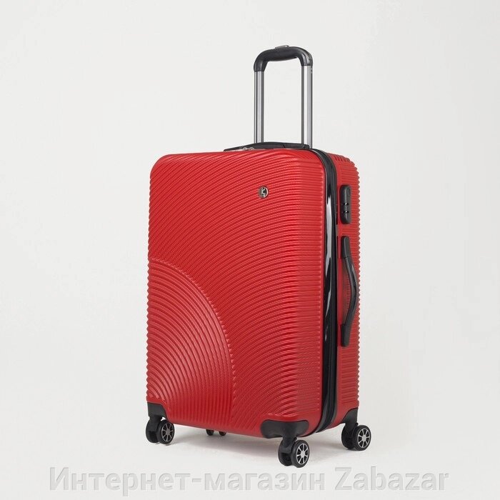Чемодан средний 24", отдел на молнии, кодовый замок, 4 колеса, цвет красный от компании Интернет-магазин Zabazar - фото 1