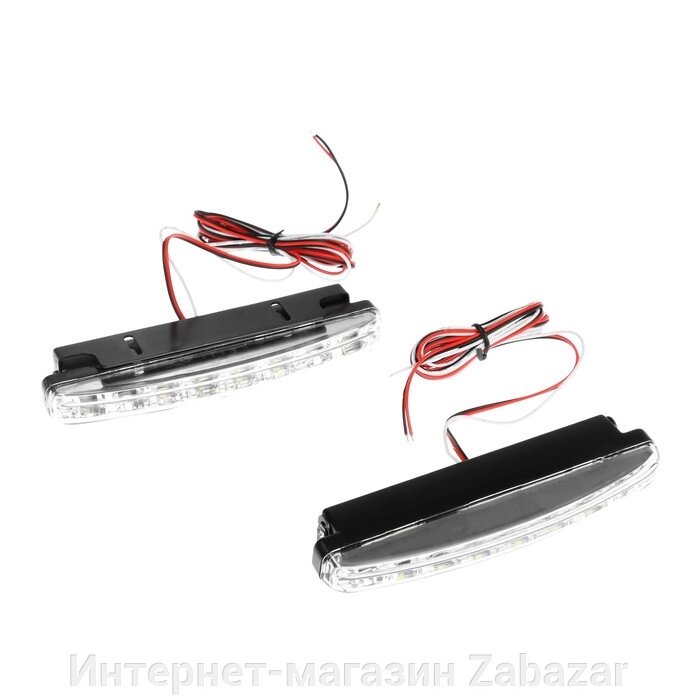 Дневные ходовые огни 8 SMD с режимом поворотника, 12 В, 2 шт от компании Интернет-магазин Zabazar - фото 1