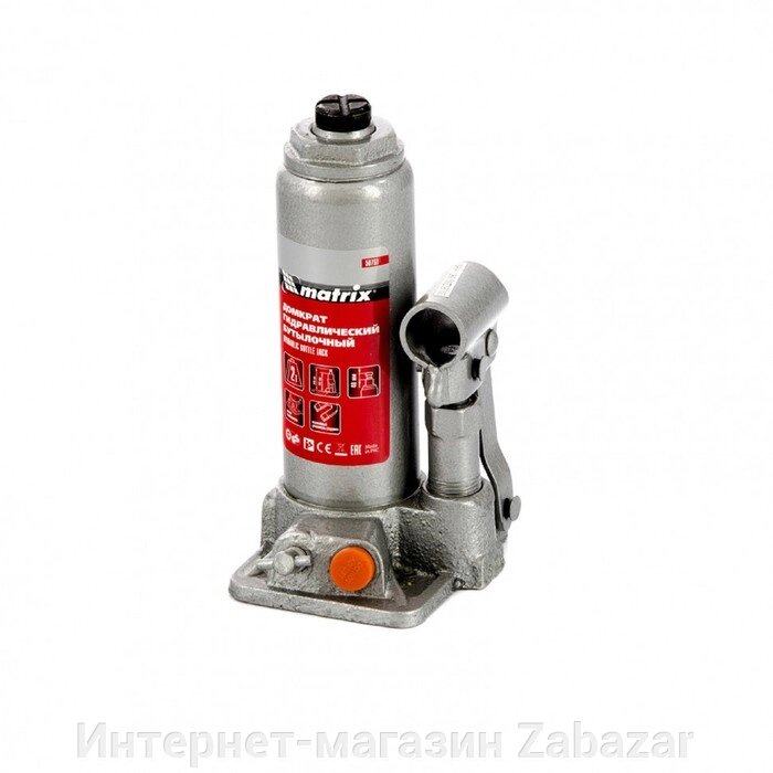 Домкрат гидравлический MATRIX 50761, бутылочный, 2 т, высота подъема 181-345 мм от компании Интернет-магазин Zabazar - фото 1