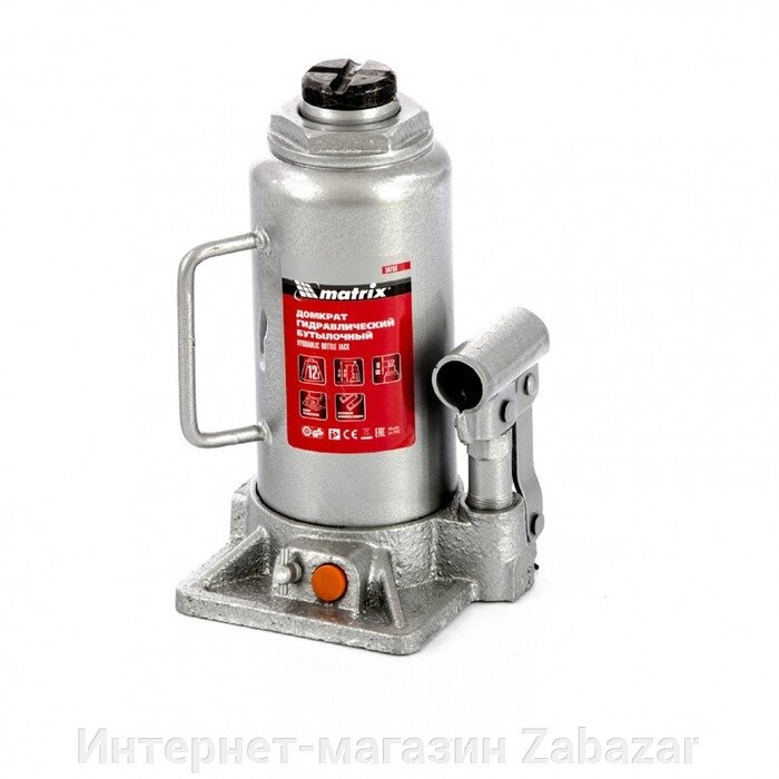 Домкрат гидравлический MATRIX 50768, бутылочный, 12 т, высота подъема 230-465 мм от компании Интернет-магазин Zabazar - фото 1