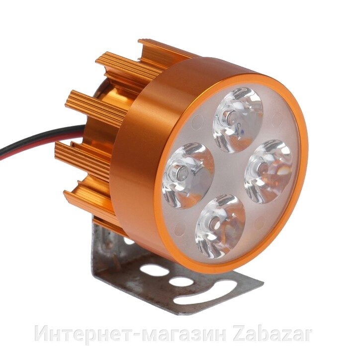 Фара cветодиодная для мототехники, 4 LED, IP67, 4 Вт, направленный свет от компании Интернет-магазин Zabazar - фото 1