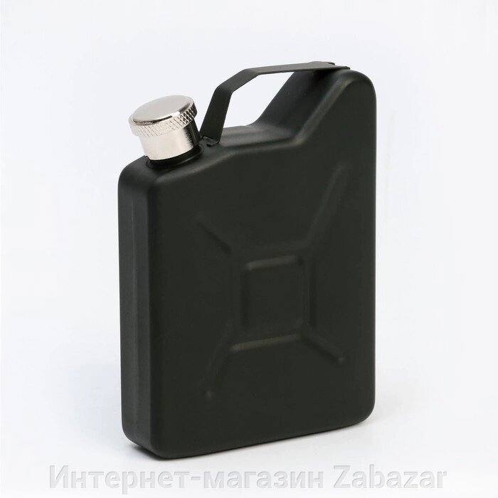 Фляжка, 150 мл, 5 oz "Канистра", 10 х 7 х 2 см, черная от компании Интернет-магазин Zabazar - фото 1