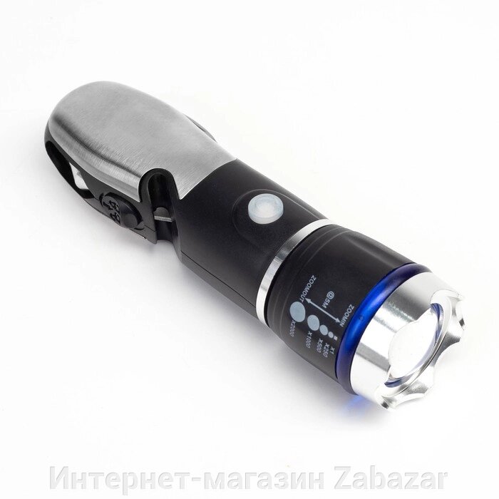 Фонарь-мультитул 6 в 1, 3 Вт, 100 лм, OSL, zoom, аварийный молоток, стропорез от компании Интернет-магазин Zabazar - фото 1