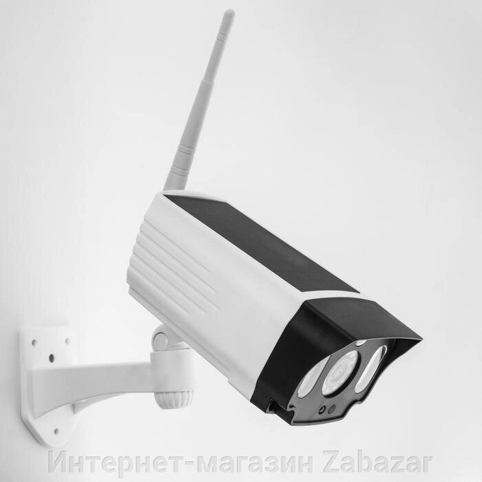 Фонарь-муляж камеры видеонаблюдения, 4 режима, 2 аккумулятора, солнечная батарея, 7.5 х 8 см от компании Интернет-магазин Zabazar - фото 1