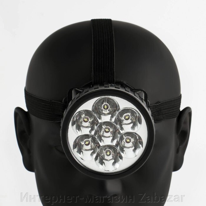 Фонарь налобный "Мастер К.", 7 LED, 1 режим, 7.5 х 6.3 см, 3 АА от компании Интернет-магазин Zabazar - фото 1