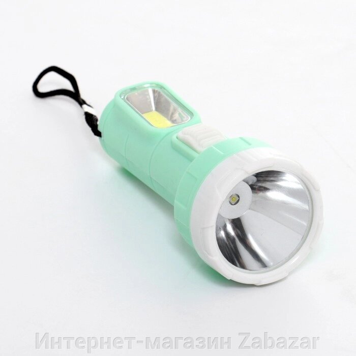 Фонарь ручной, 1 Вт LED, боковой 5 Вт COB, 2 режима, 1 AA, 10.4 х 4.3 см от компании Интернет-магазин Zabazar - фото 1