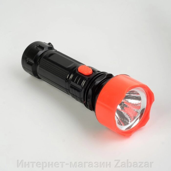 Фонарь ручной аккумуляторный, 1 LED, 16.5 х 5.7 х 5.7, от сети, красно-черный от компании Интернет-магазин Zabazar - фото 1
