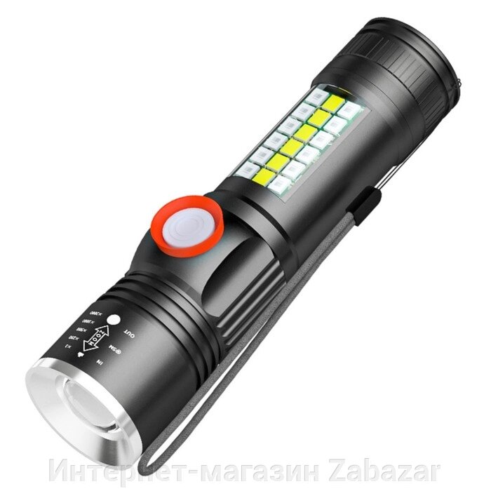 Фонарь ручной аккумуляторный, 10 Вт, 2200 мАч, P60, IPX45, zoom, 5 режимов, индикатор заряда от компании Интернет-магазин Zabazar - фото 1