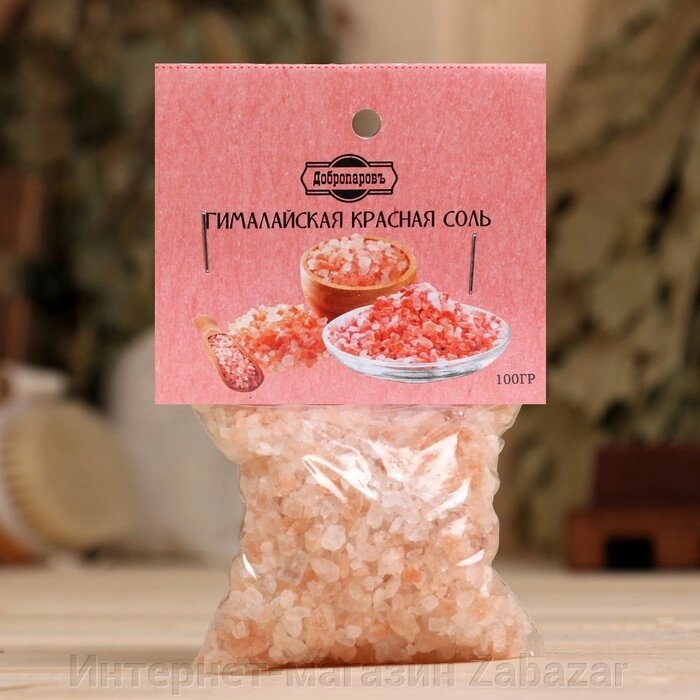 Гималайская красная соль "Добропаровъ", 2-5мм, 100гр от компании Интернет-магазин Zabazar - фото 1