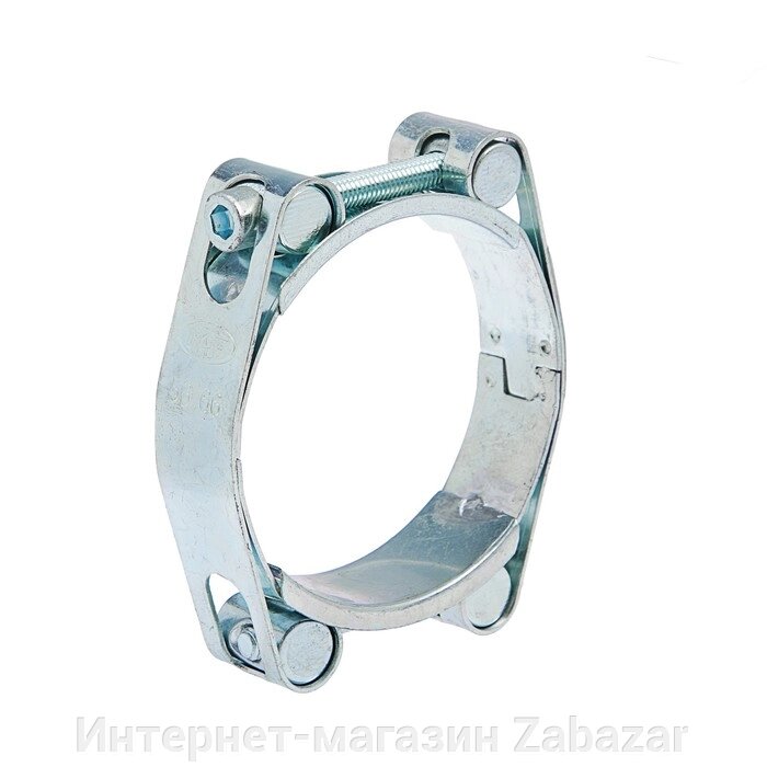 Хомут силовой MGF, диаметр 55-65 мм, двухболтовый, оцинкованный от компании Интернет-магазин Zabazar - фото 1