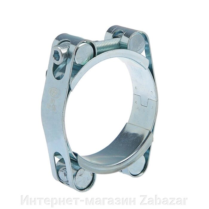 Хомут силовой MGF, диаметр 60-70 мм, двухболтовый, оцинкованный от компании Интернет-магазин Zabazar - фото 1