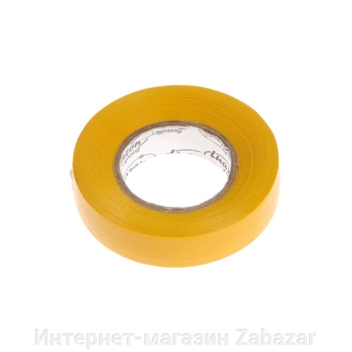Изолента Luazon Lighting, ПВХ, 15 мм х 20 м, 130 мкм, желтая от компании Интернет-магазин Zabazar - фото 1