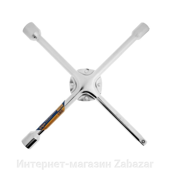 Ключ баллонный крестообразный усиленный ТУНДРА, 16 х 350 мм, сатин, 17х19х21 мм, квадрат 1/2" от компании Интернет-магазин Zabazar - фото 1