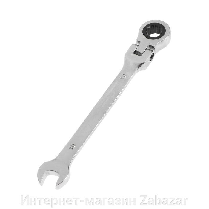 Ключ комбинированный трещоточный шарнирный ТУНДРА, CrV, полированный, 72 зуба, 10 мм от компании Интернет-магазин Zabazar - фото 1