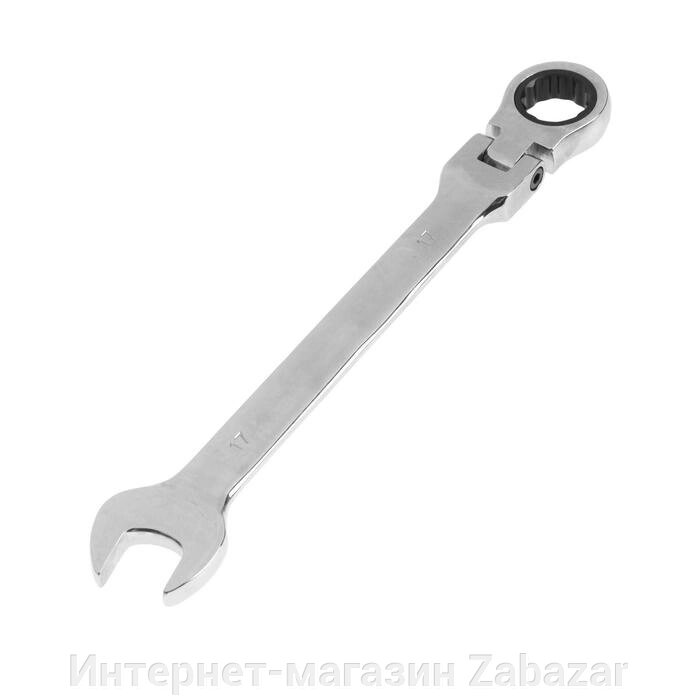 Ключ комбинированный трещоточный шарнирный ТУНДРА, CrV, полированный, 72 зуба, 17 мм от компании Интернет-магазин Zabazar - фото 1