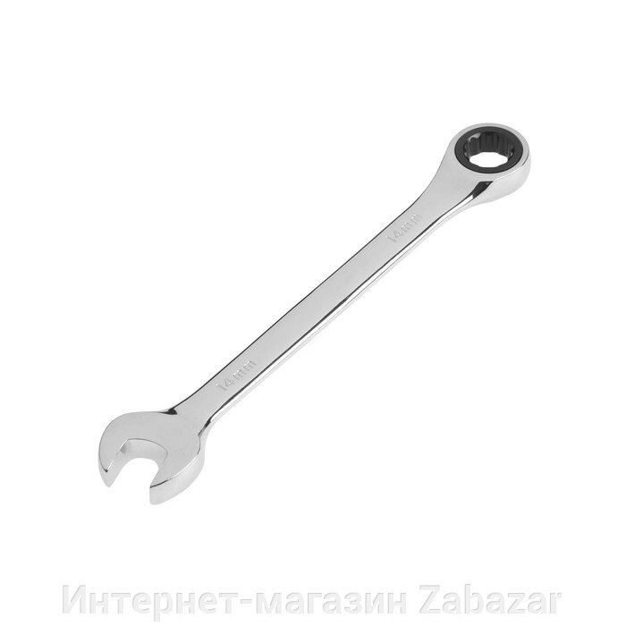 Ключ комбинированный трещоточный ТУНДРА, CrV, полированный, 72 зуба, 14 мм от компании Интернет-магазин Zabazar - фото 1