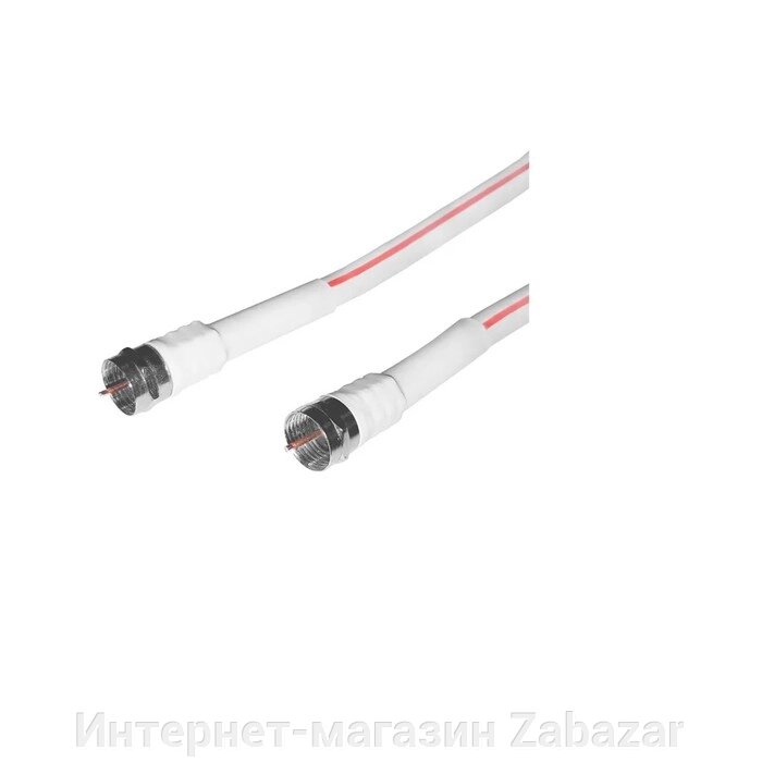 Коаксиальный телевизионный кабель DORI SAT-50 10м (F-разъемы+TV-переходник угловой), 1шт от компании Интернет-магазин Zabazar - фото 1