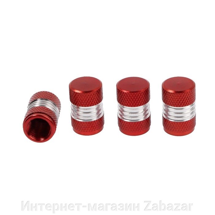 Колпачок на вентиль TORSO, красный, набор 4 шт от компании Интернет-магазин Zabazar - фото 1