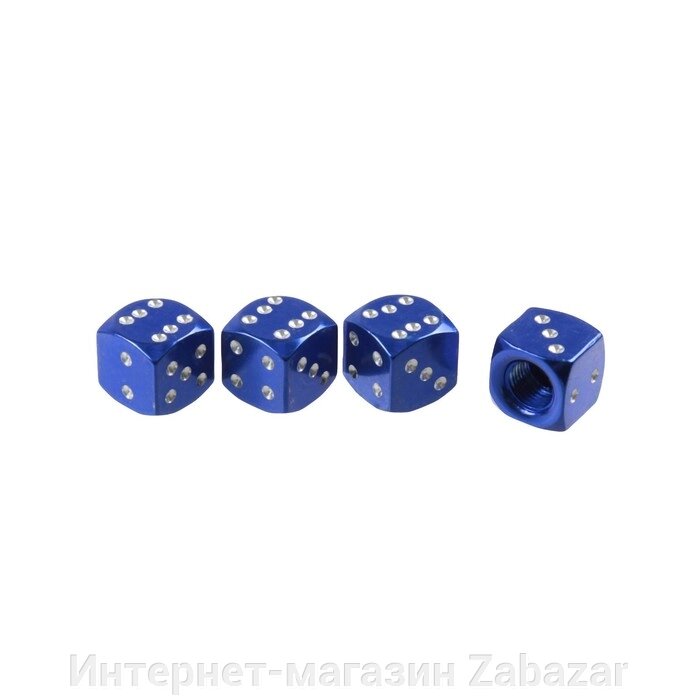 Колпачок на вентиль TORSO кубик, синие, набор 4 шт от компании Интернет-магазин Zabazar - фото 1