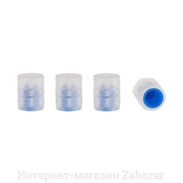 Колпачок на вентиль TORSO, светящийся,  набор 4 шт, синий от компании Интернет-магазин Zabazar - фото 1