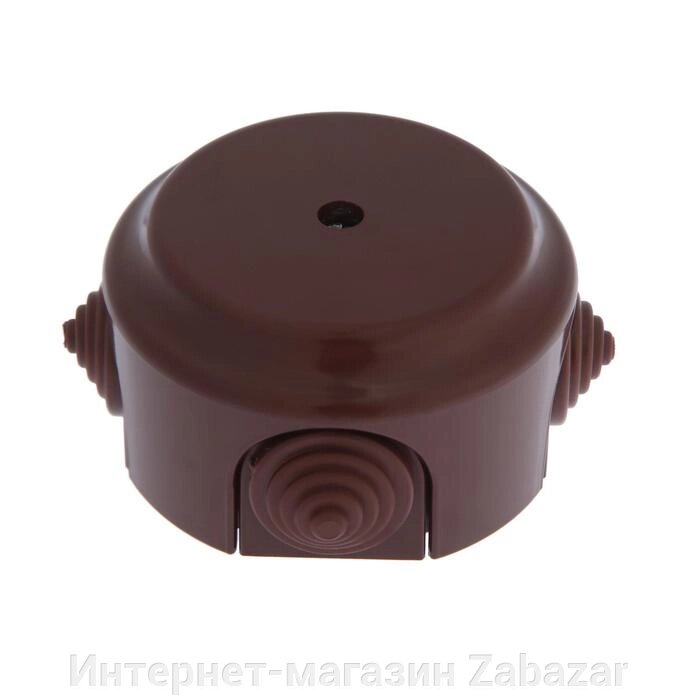 Коробка распределительная BYLECTRICA Ретро КМ-449, 95х95х45 мм, IP20, откр. уст., коричневая от компании Интернет-магазин Zabazar - фото 1
