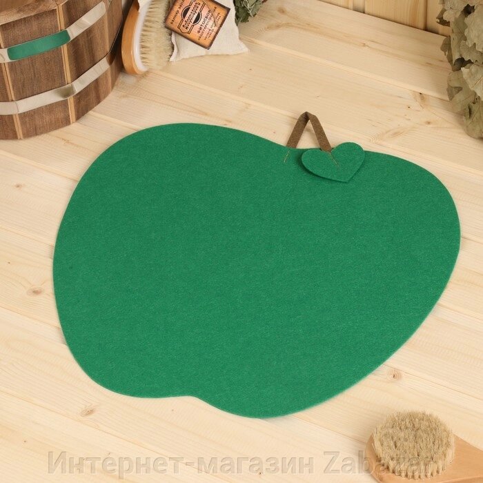 Коврик для бани "Яблочко" зеленый от компании Интернет-магазин Zabazar - фото 1