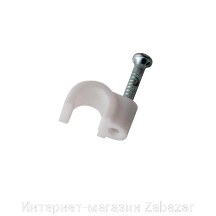Крепеж кабеля REXANT круглый 7 мм, белый, в упаковке 20 шт. от компании Интернет-магазин Zabazar - фото 1