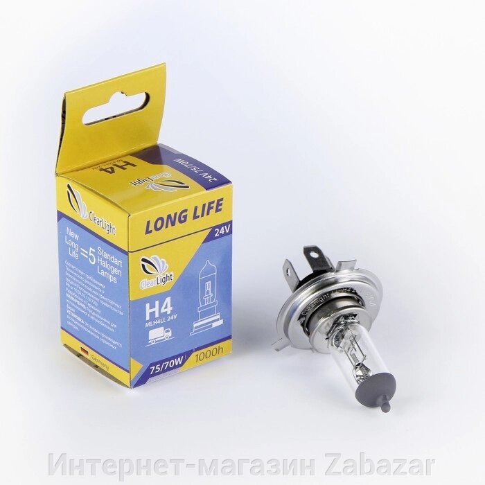 Лампа автомобильная Clearlight LongLife, H4, 24 В, 70/75 Вт от компании Интернет-магазин Zabazar - фото 1