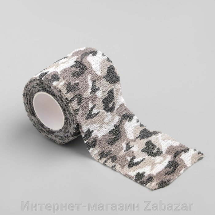 Лента маскировочная, камуфляж черно-белый, 4,5м*5см от компании Интернет-магазин Zabazar - фото 1