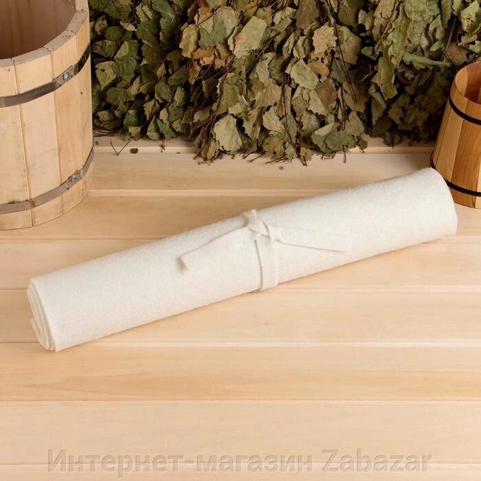 Лежак для бани "Классический", войлок, белый, 160х50см от компании Интернет-магазин Zabazar - фото 1