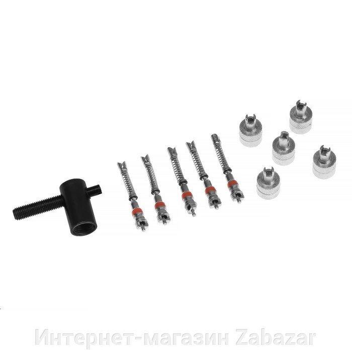 Набор автолюбителя №3, 5 колпачков, металл, 5 золотников длинных, ключ от компании Интернет-магазин Zabazar - фото 1