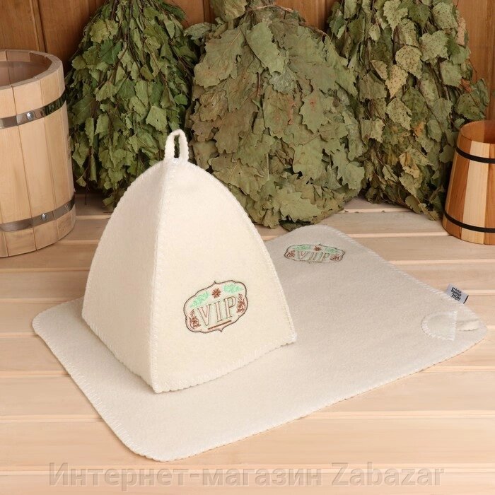 Набор банный: шапка и коврик "VIP" в пакете от компании Интернет-магазин Zabazar - фото 1