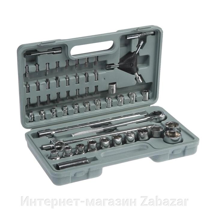 Набор инструментов в кейсе ТУНДРА, автомобильный, 1/2" и 1/4", 54 предмета от компании Интернет-магазин Zabazar - фото 1