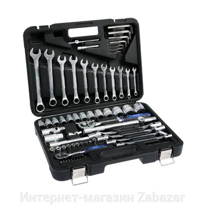 Набор инструментов в кейсе ТУНДРА, автомобильный, CrV, 1/2" и 1/4", 77 предметов от компании Интернет-магазин Zabazar - фото 1