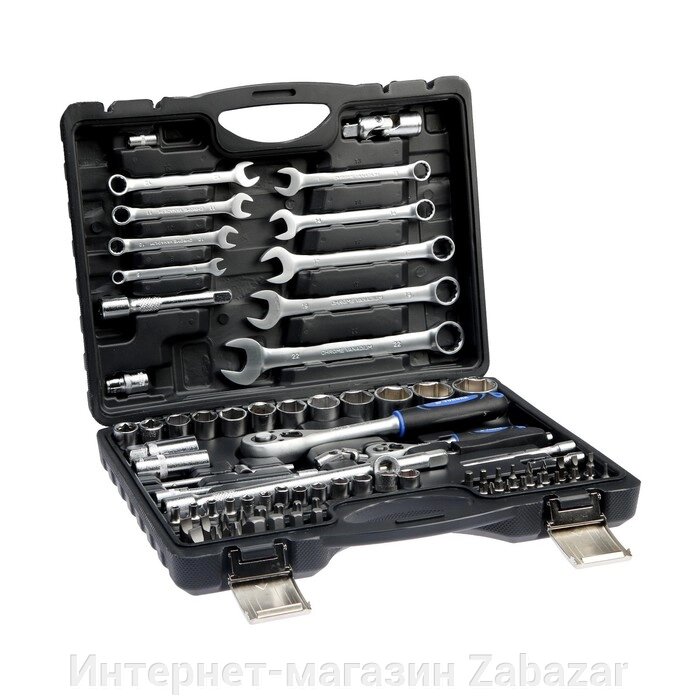 Набор инструментов в кейсе ТУНДРА, автомобильный, CrV, 1/2" и 1/4", 82 предмета от компании Интернет-магазин Zabazar - фото 1