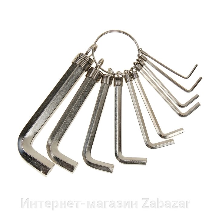 Набор ключей имбусовых Sparta, 1.5–10 мм, 10 шт, никелированный, на кольце от компании Интернет-магазин Zabazar - фото 1
