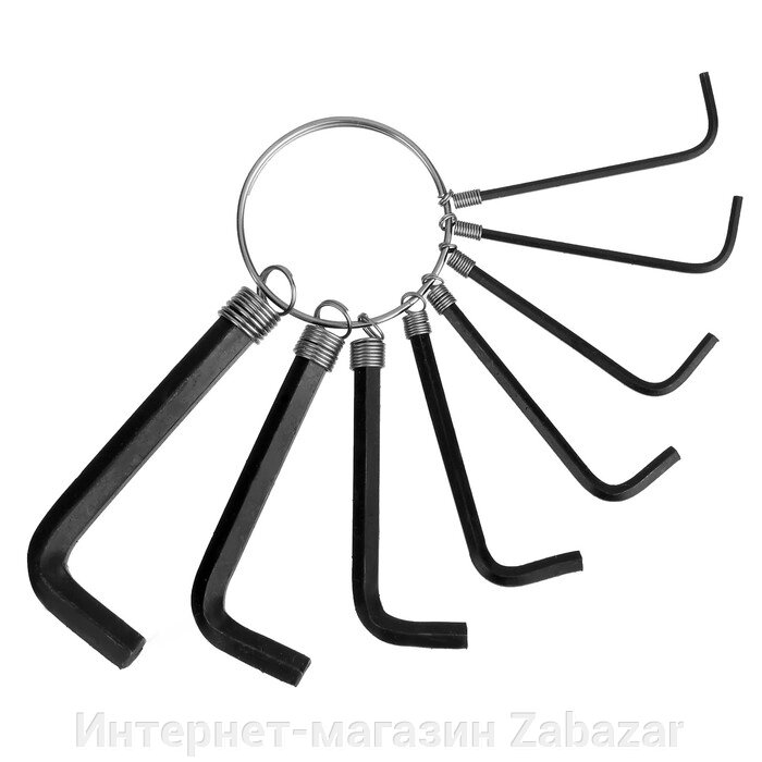 Набор ключей шестигранных на кольце ЛОМ, 1.5 - 6 мм, 8 шт. от компании Интернет-магазин Zabazar - фото 1