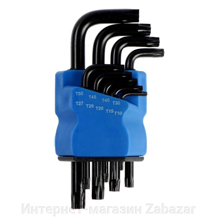 Набор ключей ТУНДРА black, TORX Tamper, CrV, TT10 - TT50, 9 шт. от компании Интернет-магазин Zabazar - фото 1