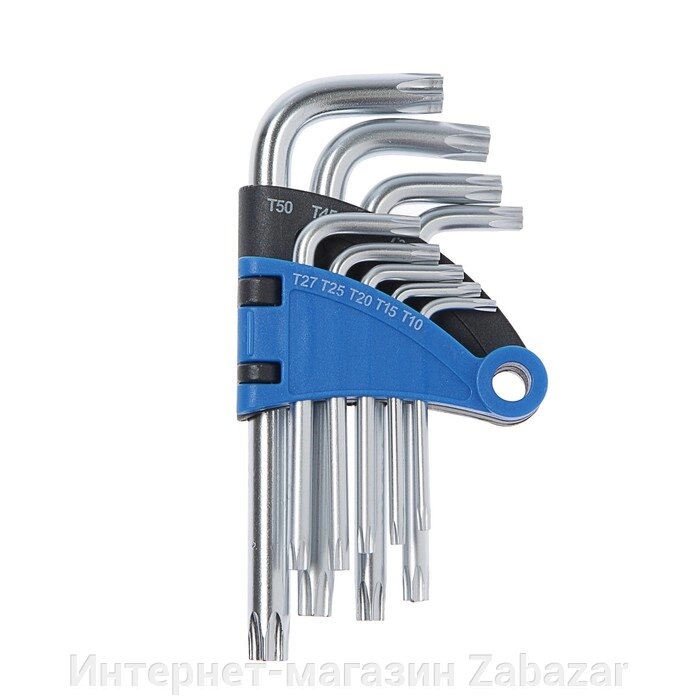Набор ключей ТУНДРА, TORX Tamper, CrV, TT10 - TT50, 9 шт. от компании Интернет-магазин Zabazar - фото 1