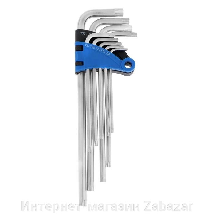 Набор ключей ТУНДРА, TORX Tamper, экстрадлинные, CrV, TT10 - TT50, 9 шт. от компании Интернет-магазин Zabazar - фото 1