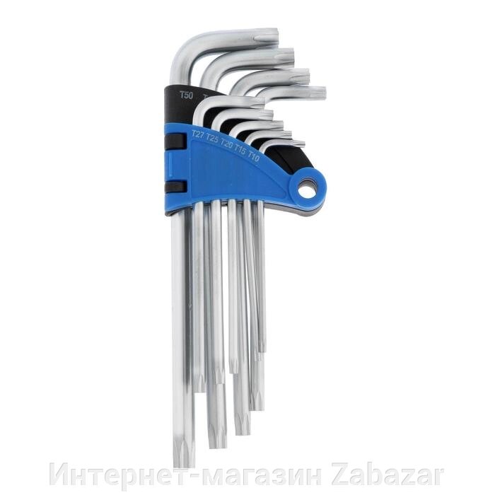 Набор ключей ТУНДРА, TORX Tamper, удлиненные, CrV, TT10 - TT50, 9 шт. от компании Интернет-магазин Zabazar - фото 1
