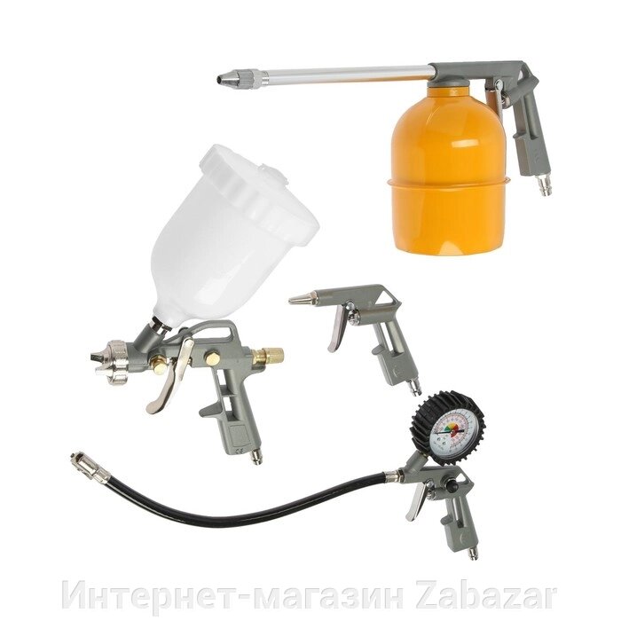 Набор пневмоинструмента DEKO DKSG05, краскораспылитель с верхним бачком, 5 предметов от компании Интернет-магазин Zabazar - фото 1