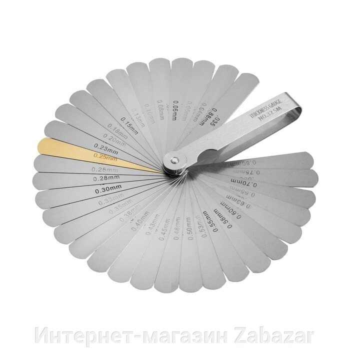 Набор щупов для измерения зазоров ТУНДРА, 0.04 - 0.88 мм, 32 шт. от компании Интернет-магазин Zabazar - фото 1