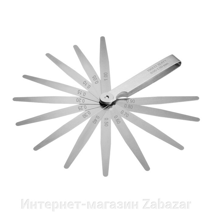 Набор щупов для измерения зазоров ТУНДРА, 0.05 - 1 мм, шаг 0.05 - 0.1 мм, 13 шт. от компании Интернет-магазин Zabazar - фото 1