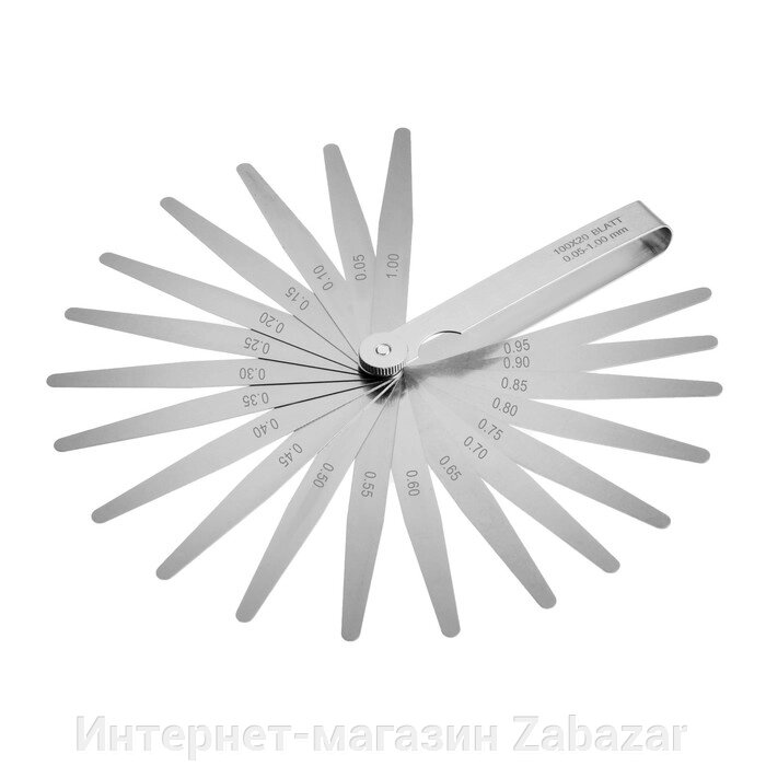 Набор щупов для измерения зазоров ТУНДРА, 0.05 - 1 мм, шаг 0.05 мм, 20 шт. от компании Интернет-магазин Zabazar - фото 1