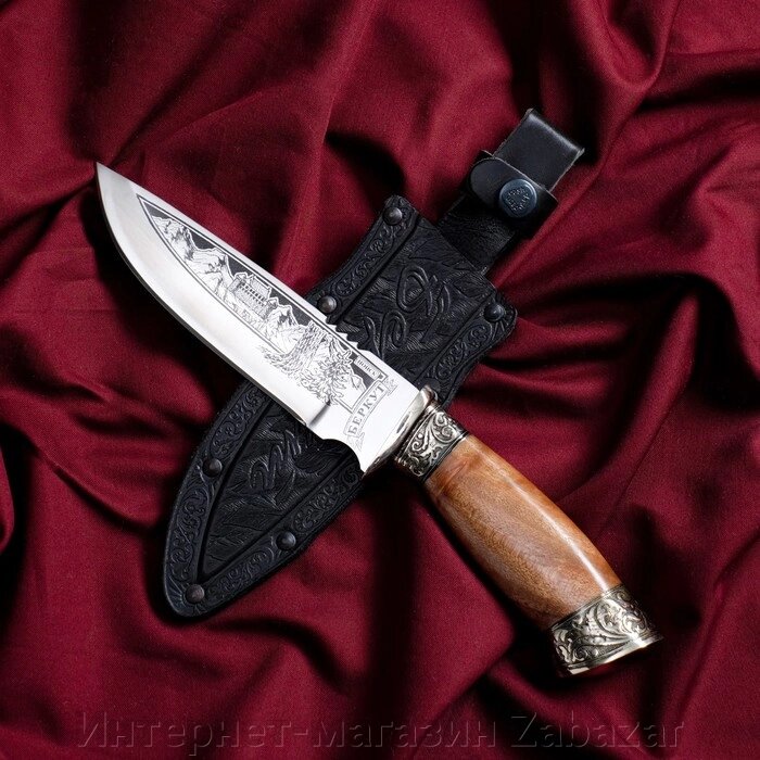 Нож кавказский, туристический "Беркут" с ножнами, гардой, сталь - 40х13, 15 см от компании Интернет-магазин Zabazar - фото 1