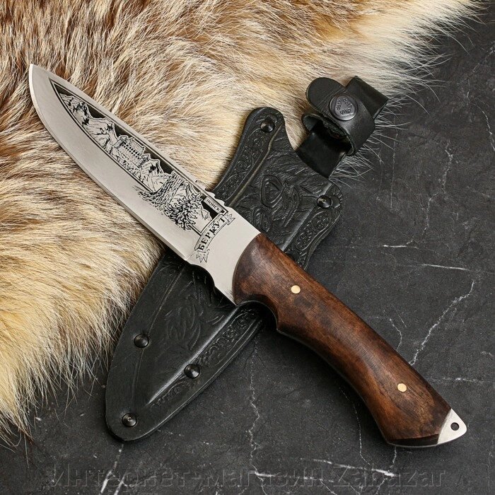 Нож кавказский, туристический "Беркут" с ножнами, сталь - 40х13, рукоять - орех, 14.5 см от компании Интернет-магазин Zabazar - фото 1